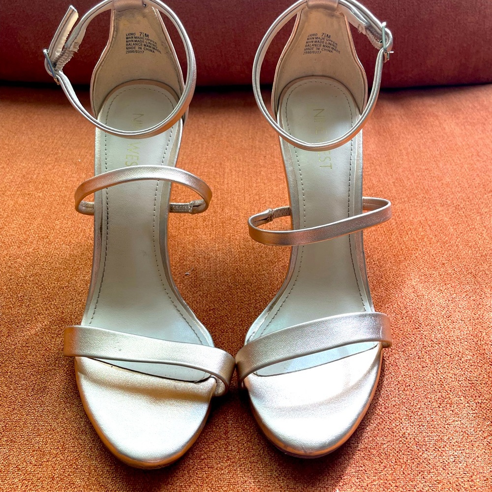 Rose Gold 4 inch NIME WEST heels.